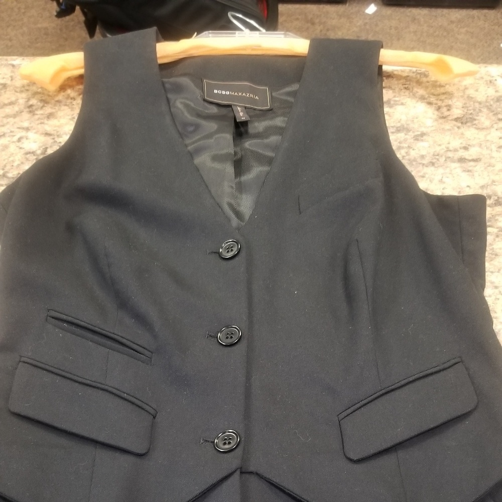 BCBG MaxAzria sleeveless tuxedo jumper